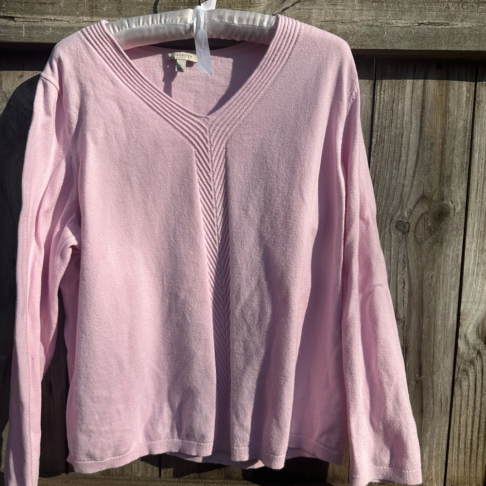 Talbots cotton pink sweater